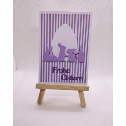 Osterkarten|Netles Kartenkunst & Schmuckallerlei Osterkarte - Minikarte A7 - "Hasenbande"