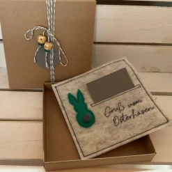 Sale OSTERKARTE AUS FILZ, Geldgeschenk, Geschenkbox, Gutscheinbox, ... Gutschein, ...OSTERN...OSTERHASE... Osterkarten