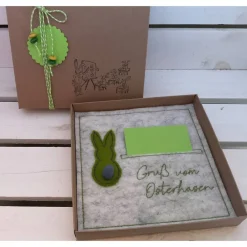 Online OSTERKARTE AUS FILZ, Geldgeschenk, Geschenkbox, Gutscheinbox, ... Gutschein, ...OSTERN...OSTERHASE... Geschenkverpackungen