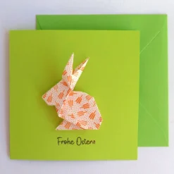 Best Osterkarte mit Origami Osterhase Osterkarten