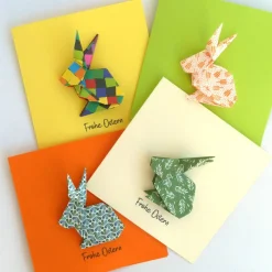 Best Osterkarte mit Origami Osterhase Osterkarten