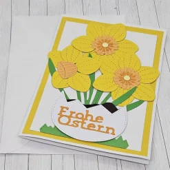 Best Osterkarte Narzissen – Gelbe Osterglocken in Eierschale mit Umschlag Osterkarten