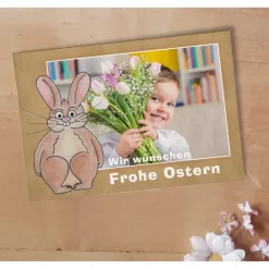 Best Osterkarte stehender Hase Printable DIY Osterkarten