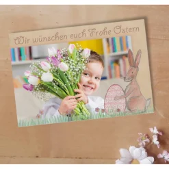 Clearance Osterkarte stehender Hase mit Osterei Printable DIY Osterkarten