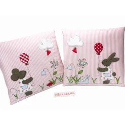 Best Osterkissen Kissen Namenskissen Kinderkissen ...ganz kleine Blumenwiese...rosa... Osterhasen