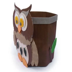 New Osterkörbchen Eule, Osternest mit Eulenmotiv, Geschenkverpackung, Osterkorb aus Wellpappe, originelles Osternest Osterkörbchen