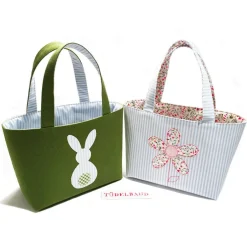 Best Osterkörbchen Stoffkörbchen Kinderkörbchen Kindertasche ...Tüdelhäschen... moosgrün...hellblau... Osterkörbchen
