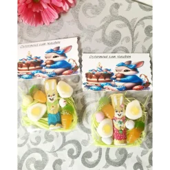 Ostergeschenke|Geschenketresen Ostermenü zum Naschen To-Go, Ostern, Frühling, Osterhase, Mitbringsel, Mitgebsel, Geschenk, Ostergeschenk, Kleinigkeit,