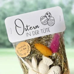Best Ostern in der Tüte • Geschenkset mit Keraflott-Hase & Trockenblumen Ostergeschenke