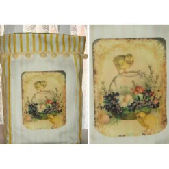 Clearance Ostertasche grün weiß aus Stoff mit Bügelbild Osterkorb mit Küken und Eier Osterkörbchen