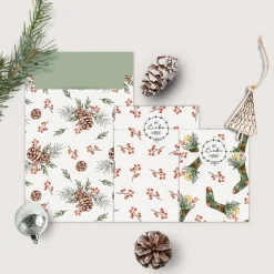 New Papiertüten Set *Winter Greenery* / Motiv 3 / Flachbeutel in verschiedenen Größen für Advent und Weihnachten Weihnachtstüten