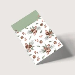 Weihnachtstüten|Artographie Papiertüten Set *Winter Greenery* / Motiv 1 / Flachbeutel in verschiedenen Größen für Advent und Weihnachten