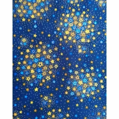 Discount Patchworkstoff, blau melierter Quiltstoff mit feinen Goldtüpfelchen - Woodrow Studio Weihnachtsstoffe