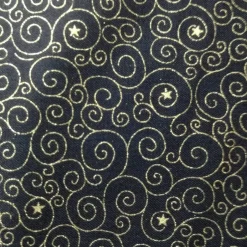 Clearance Patchworkstoff Goldkringel und Punkte auf schwarzem Untergrund, Hoffmann Fabrics Weihnachtsstoffe