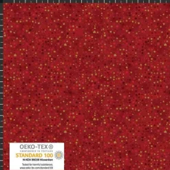 Weihnachtsstoffe|Design in Stoff Patchworkstoff Star Springle, beiger Quiltstoff mit kleinen Herzen, Sternchen und Pünktchen.
