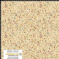 Patchworkstoff Star Springle, roter Quiltstoff mit kleinen Blüten und goldenen Sterne. Weihnachtsstoffe