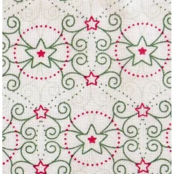 New Patchworkstoff Tante Ema weihnachtliche, filigrane Kristalle in weiß auf rotem Hintergrund Weihnachtsstoffe