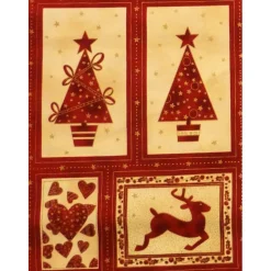 Discount Patchworkstoff Weihnachtspanel Magic Moments of Christmas rot Weihnachtsstoffe