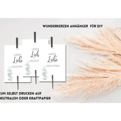 Hot PDF Wunderkerzen Anhänger für Hochzeitstanz | DIY Wunderkerzen Anhänger zum selbst drucken | Lasst Liebe leuchten Hochzeitsgästebuch
