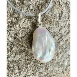 Brautschmuck|frangipaniART by Ulla Mohr Perl-Anhänger mit schöner Barockperle mit einer 925er Silber Öse
