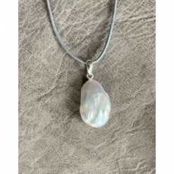 Brautschmuck|frangipaniART by Ulla Mohr Perl-Anhänger mit schöner Barockperle mit einer 925er Silber Öse