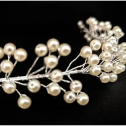 Accessoires|Tinas Schmucktruhe Perlen-Haarranke , Braut Haarschmuck, silber-weiss
