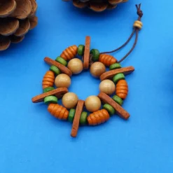 Perlenstern MIX, braun orange grün natur, Mix Keramik, Holz, Weihnachtsdekoration, Geschenkanhänger, Baumschmuck Baumschmuck