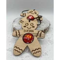 Geschenkeanhänger|UnikArt-Studio Personalisiere deinen Lebkuchenmann aus Holz – Geschenkidee zu Weihnachten & Nikolaus für Schokokugeln