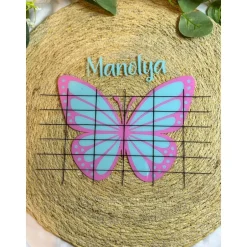 New Personalisierte Acryltafel mit Schmetterling– Stundenplan inkl. Stift & Aufsteller, Wochenplaner, Schulkind Kinder Stundenplan