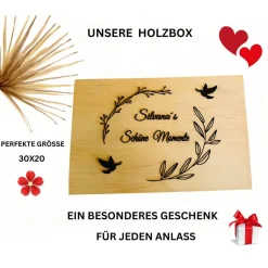 Dekoration|KreativePeri Personalisierte Box/ Geschenkebox/ Holzbox für verschiedene Anlässe wie Hochzeit, Geburtstag, Taufe, Weihnachten