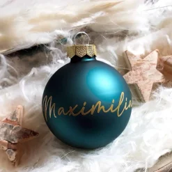 Personalisierte Christbaumkugel / Weihnachtskugel mit Name oder Wunschtext - aus Glas - Ø 6 cm - Geschenkidee Baumschmuck Personalisierbar