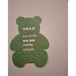 Personalisierte Geburtsanzeige 3D ausgestanzt/Namenschild Baby/ Geschenk zur Geburt Dekoration