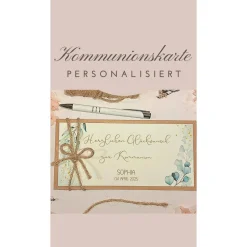 Glückwunschkarten|Fancy CraftHacks Personalisierte Glückwunschkarte zur Kommunion mit Namen – Handgemachte Geldgeschenk-Karte Erstkommunion