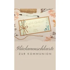 Glückwunschkarten|Fancy CraftHacks Personalisierte Glückwunschkarte zur Kommunion mit Namen – Handgemachte Geldgeschenk-Karte Erstkommunion