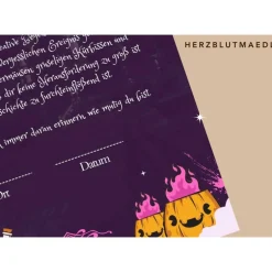 Einladungskarten|Herzblutmaedl Personalisierte Halloween-Urkunden - Perfekt für Halloweenpartys und DIY-Projekte - digitaler Download DIN A4 | Spiele f