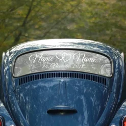 Personalisierte Hochzeitsaufkleber mit Namen – Liebevolle Sticker für Hochzeitsdeko – 60 cm, 16 Farben, wetterfest & abl Gastgeschenke