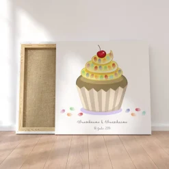 Personalisierte Hochzeitsgästebuch Leinwand – Wedding Tree Fingerabdruck mit Herzen & Namen – Geschenk Brautpaar 50x50 c Hochzeitsgästebuch