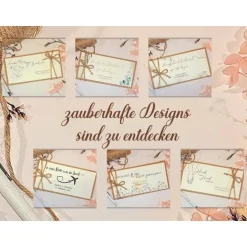 Clearance Personalisierte Hochzeitskarte für Reiseliebhaber – Geldgeschenk & Gutschein stilvoll verpacken Hochzeitsgeschenke