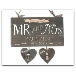Personalisierte Hochzeitsgeschenk Türschild Holz – Handgemacht mit Namen & Hochzeitsdatum Gastgeschenke