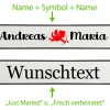 Clearance Personalisierte Hochzeitskennzeichen mit Namen – 2 Stück, Deko fürs Hochzeitsauto, Wunschtext Hochzeitsdeko