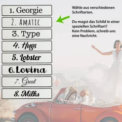 Clearance Personalisierte Hochzeitskennzeichen mit Namen – 2 Stück, Deko fürs Hochzeitsauto, Wunschtext Hochzeitsdeko