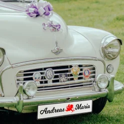 Clearance Personalisierte Hochzeitskennzeichen mit Namen – 2 Stück, Deko fürs Hochzeitsauto, Wunschtext Hochzeitsdeko