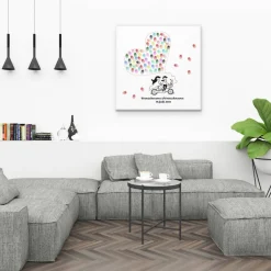 Hot Personalisierte Hochzeitsgästebuch Leinwand – Wedding Tree Fingerabdruck mit Herzen & Namen – Geschenk Brautpaar 50x50 c Hochzeitsgästebuch