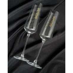 Personalisierte Hochzeitsgläser und Samtüberzug oder bemalte Champagnerflasche | Geschenk für Brautparty und Gäste Hochzeitsdeko