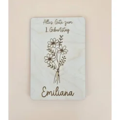 Discount Personalisierte Karte zum Geburtstag Happy Birthday Alles Gute Holzkarte Geldgeschenk Geburtstagskarte-Wunschzahl+Blumen Geldgeschenke