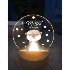 Best Personalisierte LED-Nachtlampe Waldtiere – Nachtlicht fürs Kinderzimmer mit Namen, Perfektes Geschenk zur Geburt, Taufe Dekoration