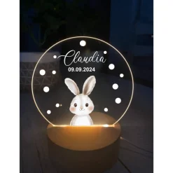 Best Personalisierte LED-Nachtlampe Waldtiere – Nachtlicht fürs Kinderzimmer mit Namen, Perfektes Geschenk zur Geburt, Taufe Dekoration
