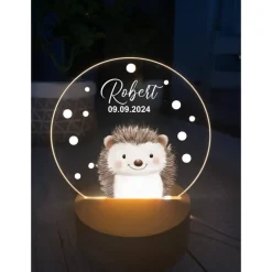 Best Personalisierte LED-Nachtlampe Waldtiere – Nachtlicht fürs Kinderzimmer mit Namen, Perfektes Geschenk zur Geburt, Taufe Dekoration