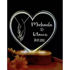 Accessoires|KreativePeri Personalisierte Liebeslampe in Herzform Verlobungsgeschenk ,Hochzeitsgeschenk,Liebende Hände
