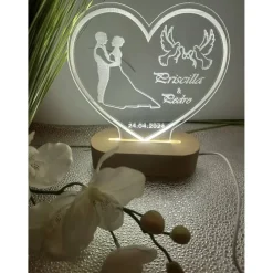 Sale Personalisierte Liebeslampe in Herzform Brautpaar ,Hochzeitsgeschenk,Tauben Accessoires